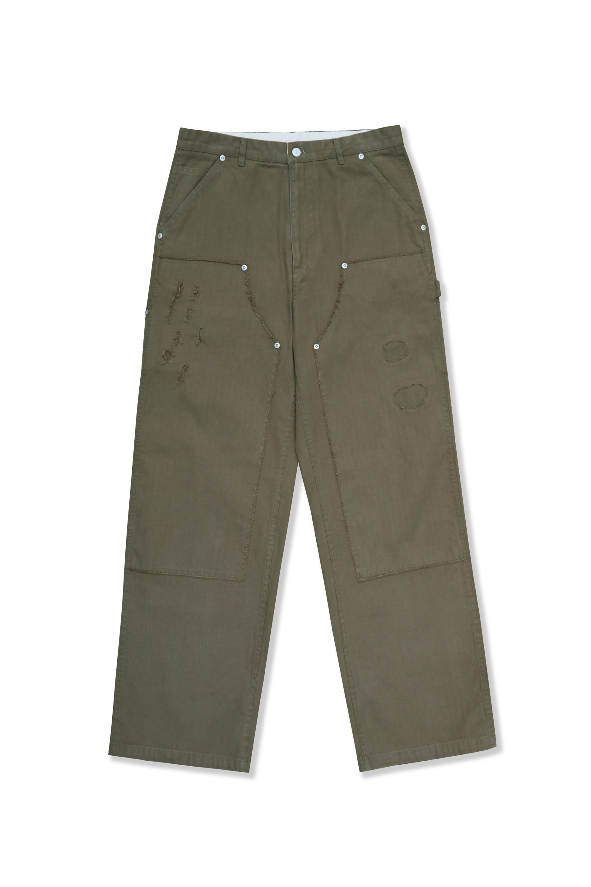 double knee pants_olive
