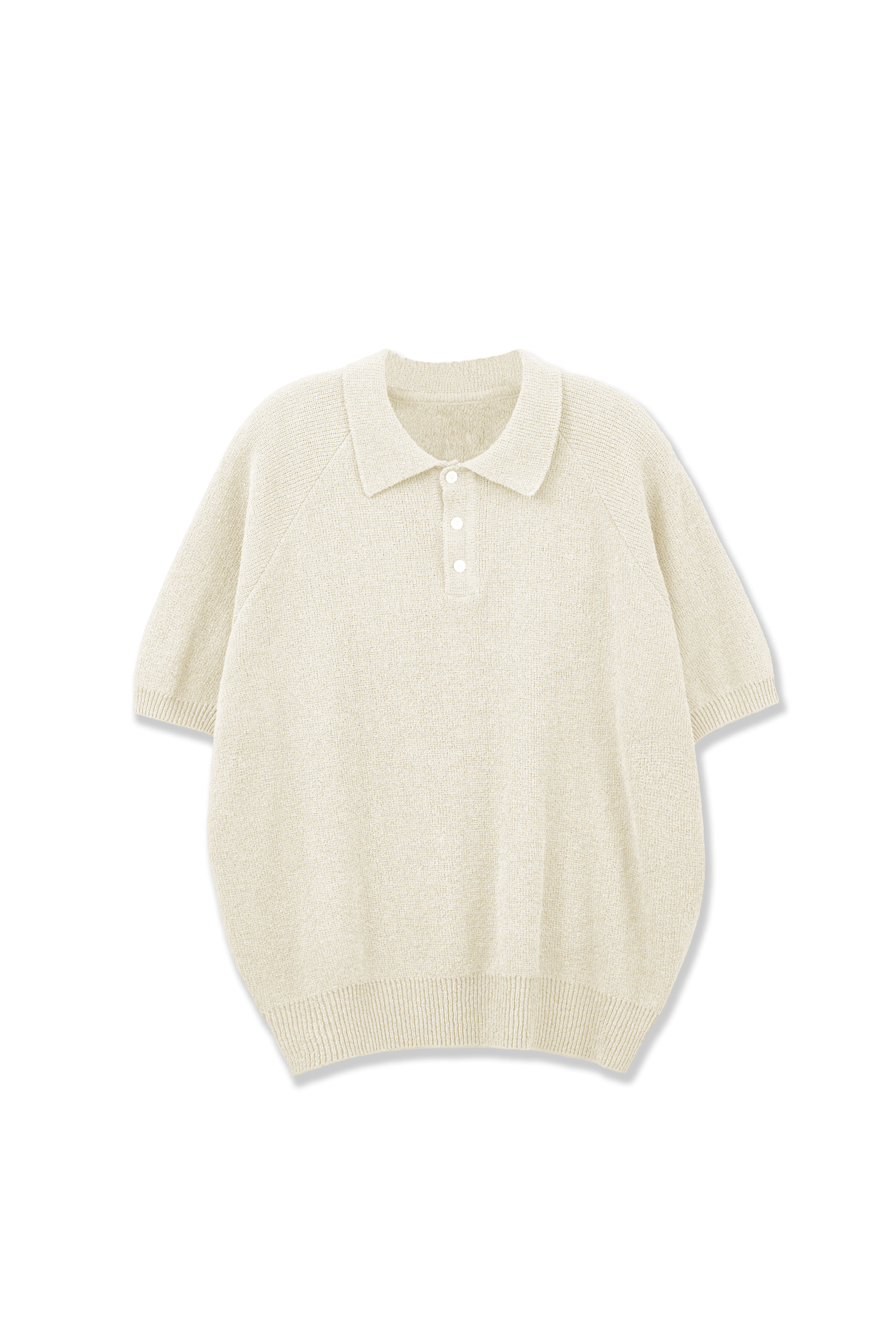 terry 1/2 collar knit_ivory