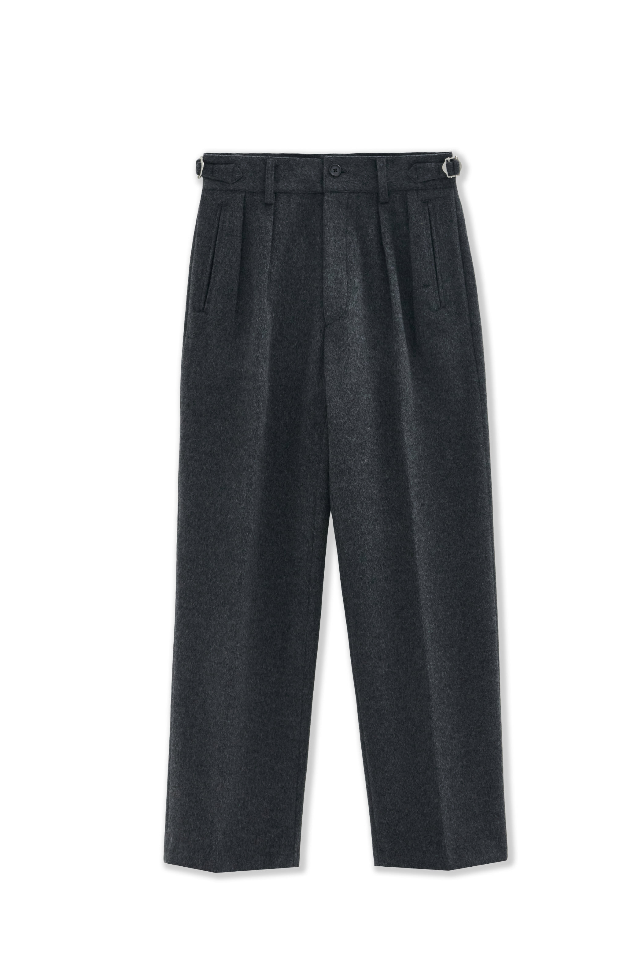 2pleats wide trousers[heavy wool]_charcoal