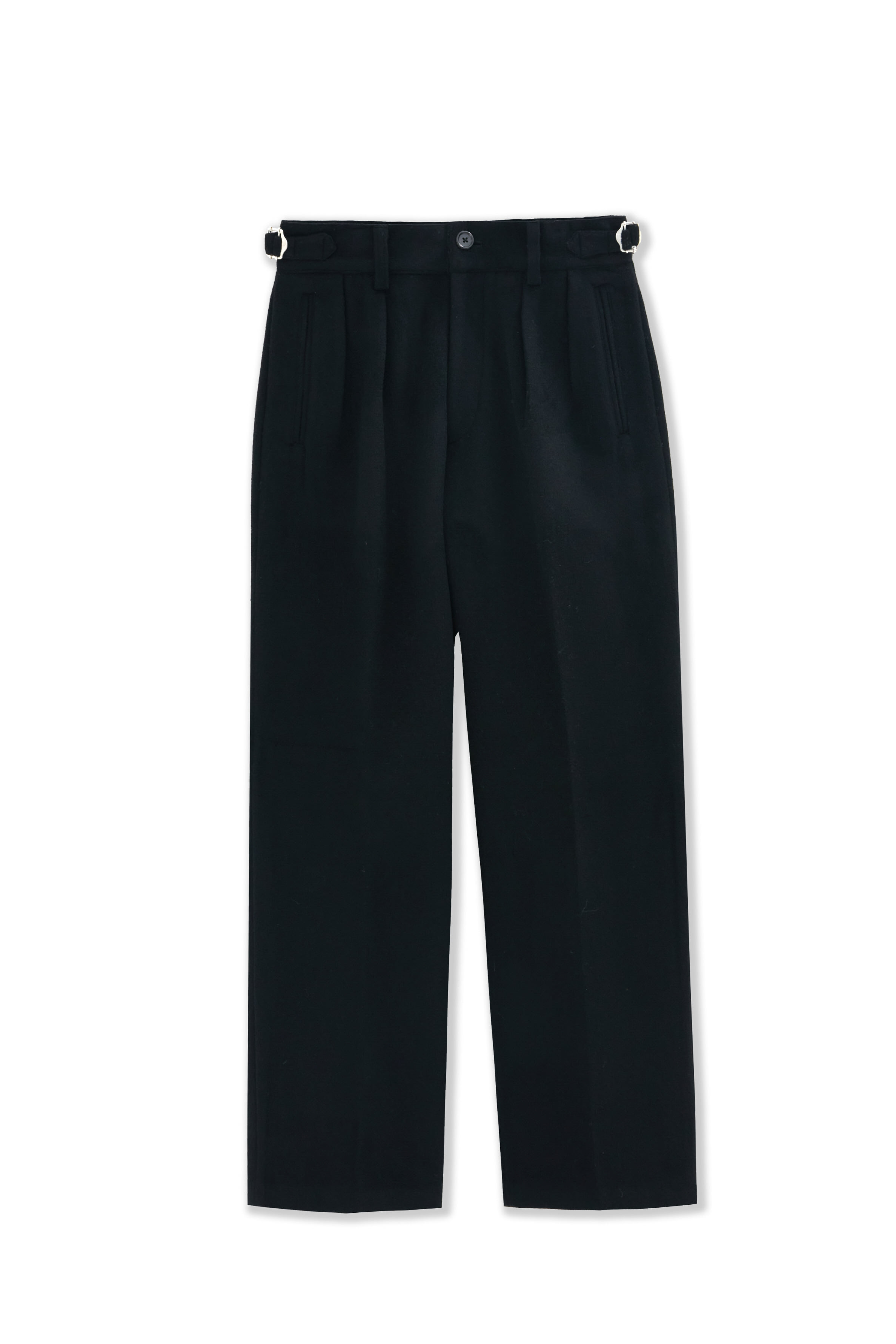 2pleats wide trousers[heavy wool]_black