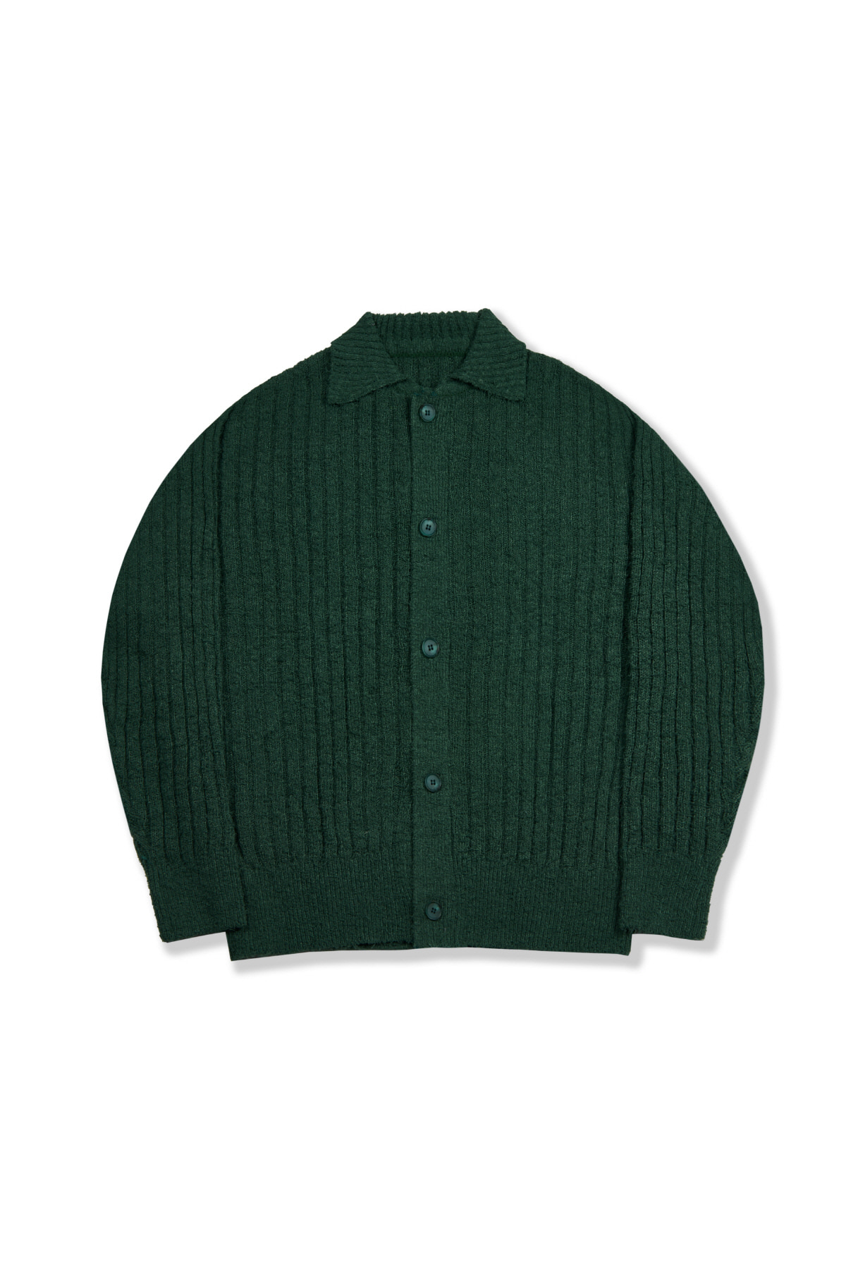 [23&#039;SPRING] tail yarn collar cardigan_moss green