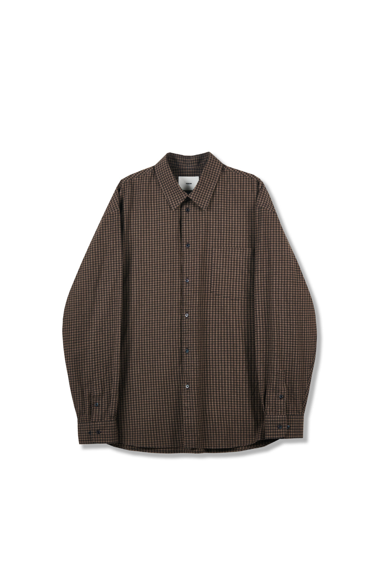 [23&#039;AW] relaxed shirts_small block brown