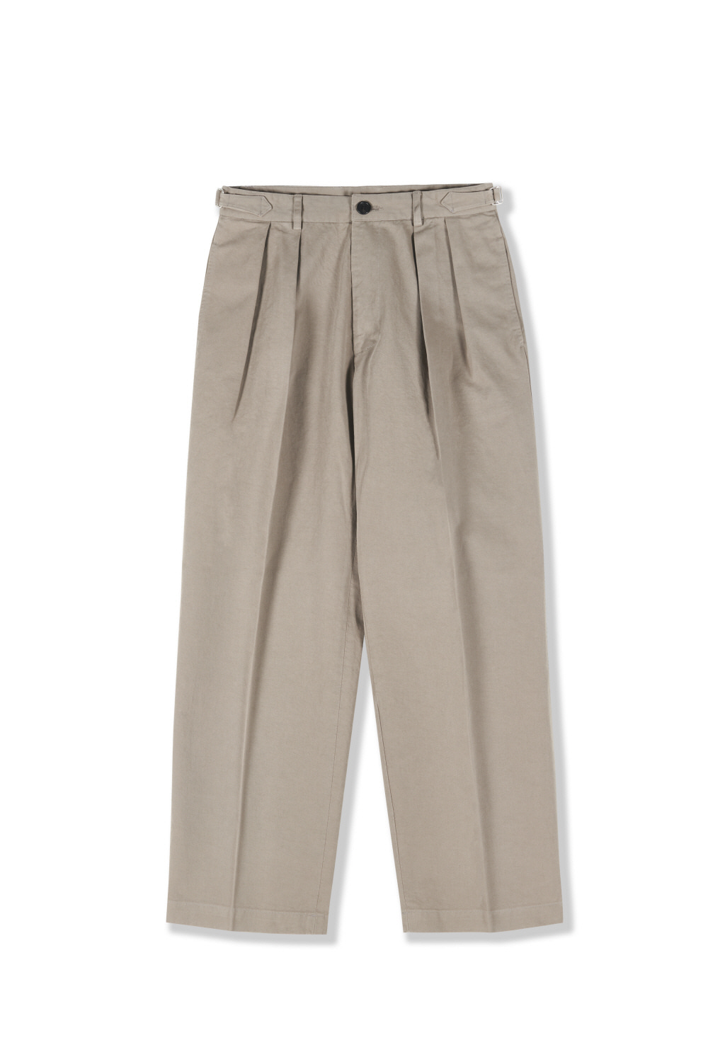 2pleats wide chino trousers_sand